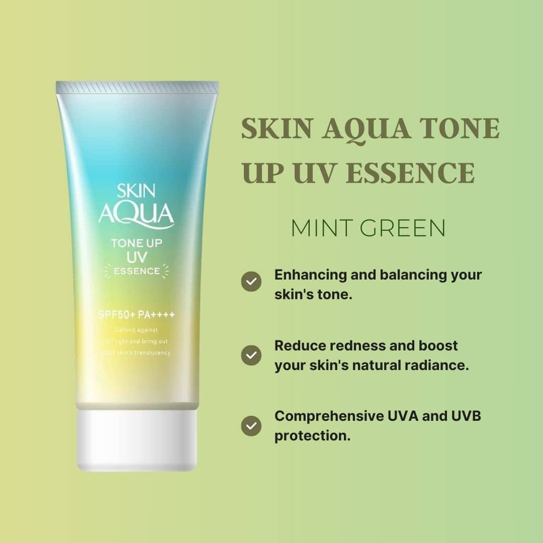 Skin Aqua Tone Up UV Essence Mint Green SPF50+ PA++++