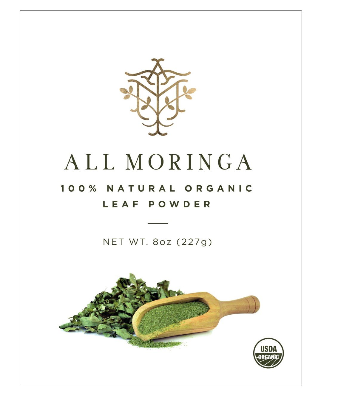 Premium Organic Moringa Oleifera Leaf Powder, Raw, Pure, Non GMO