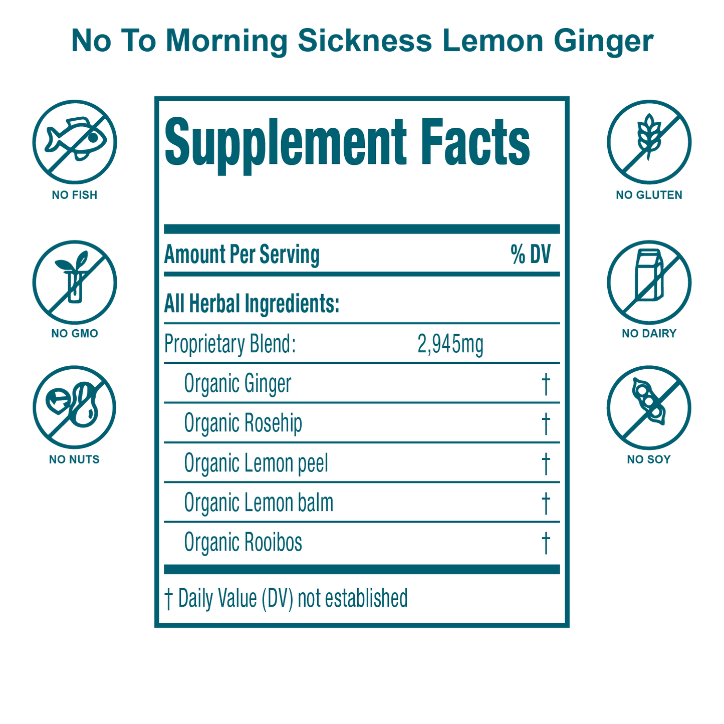 Lemon Ginger Herbal Tea Blend: 40 Cups