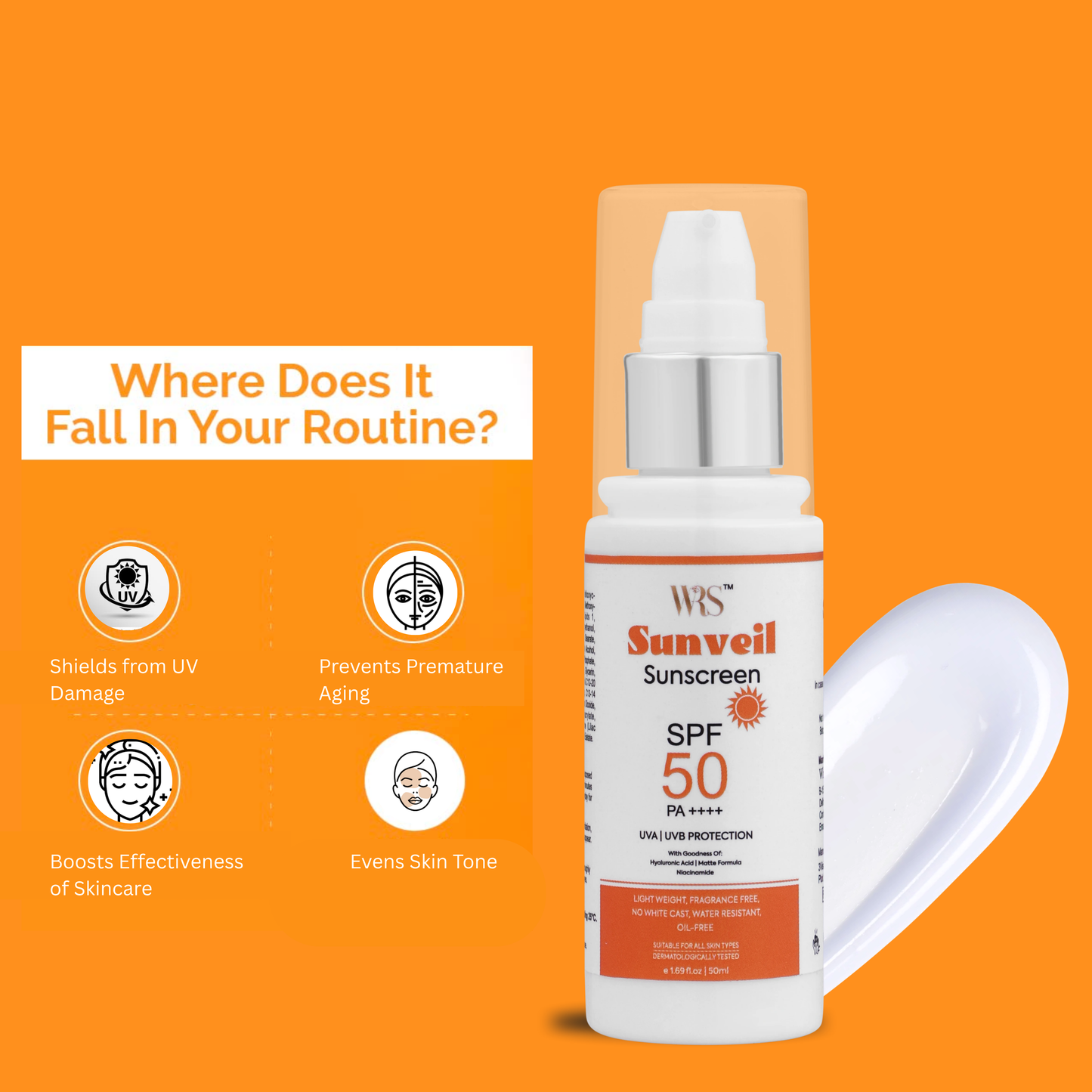 WHITEROSESHINE SUNVEIL SPF 50 P++++ UVA|UVB PROTECTION SUNSCREEN